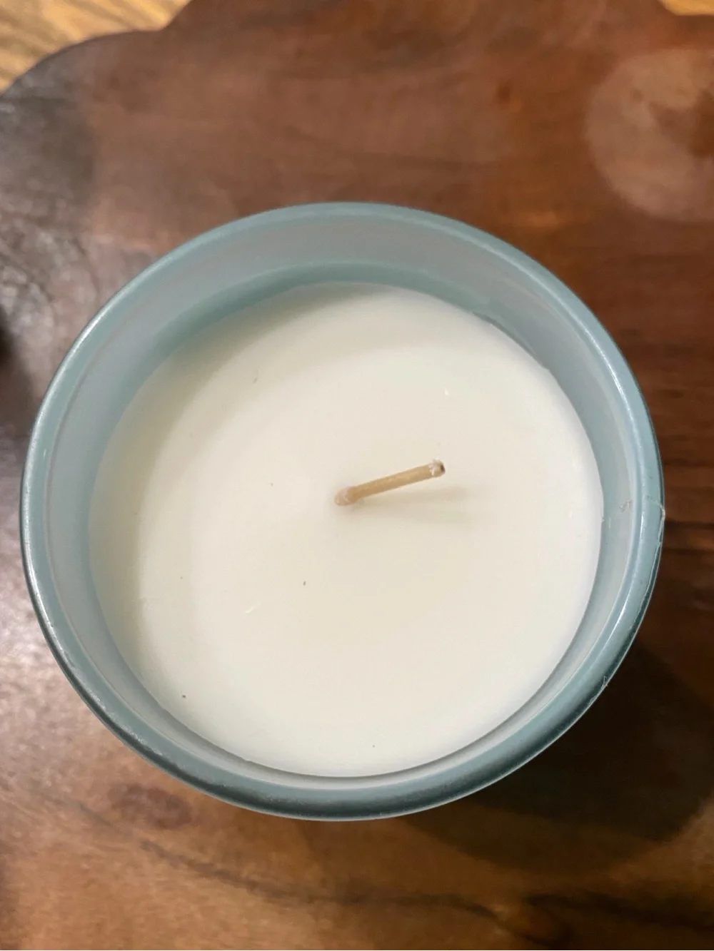 Sand + Fog Coastal Blue Scented Candle with Wooden Lid